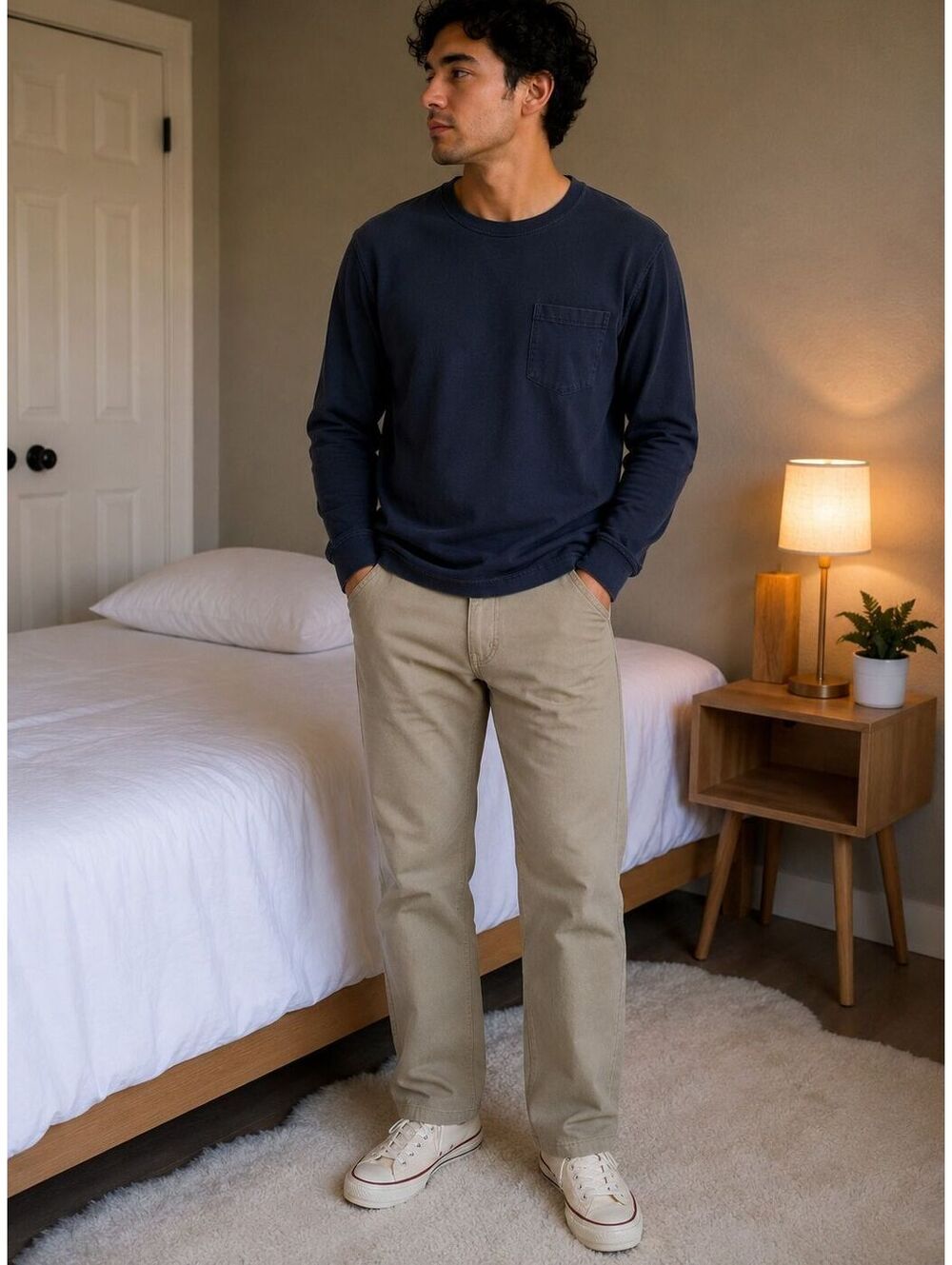 Dockers Men's Khaki Casual Pants Beige Straight Fit Cotton Blend Size 34 x 30